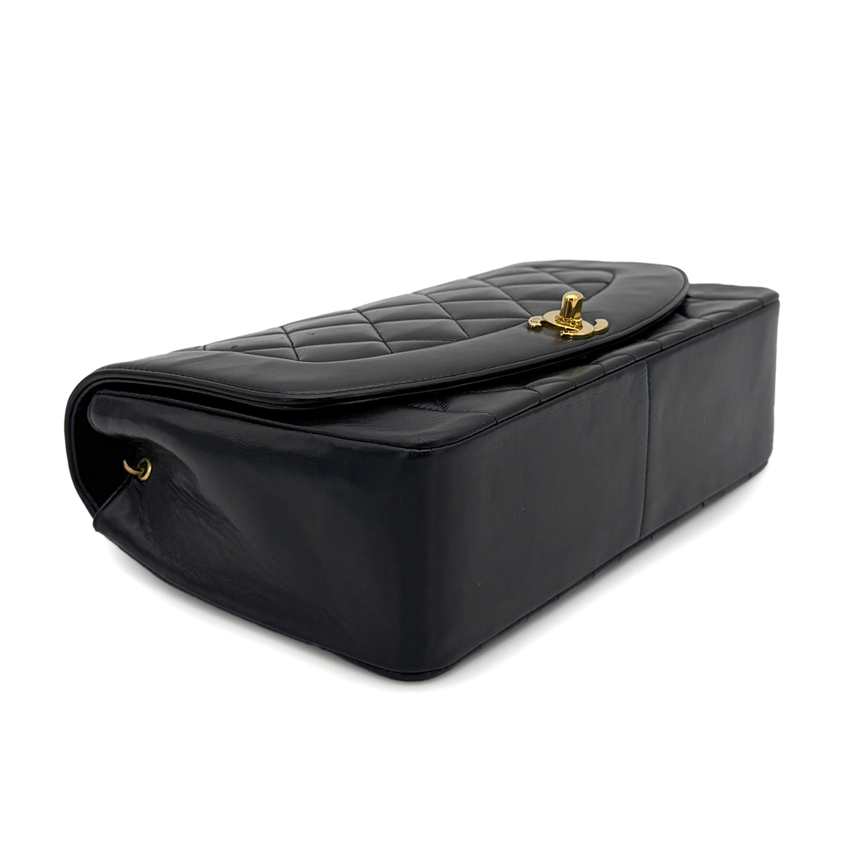 CHANEL VINTAGE DIANA MEDIUM CHAIN SHOULDER BAG BLACK LAMB SKIN 90272514