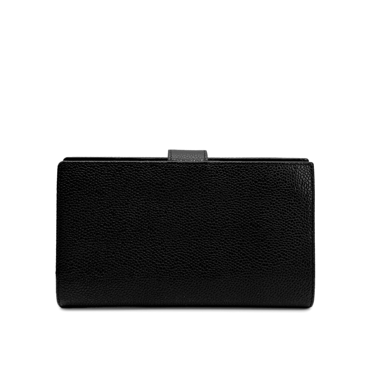 CHANEL VINTAGE BIFOLD LONG WALLET COCOMARK BLACK CAVIAR SKIN 90272520