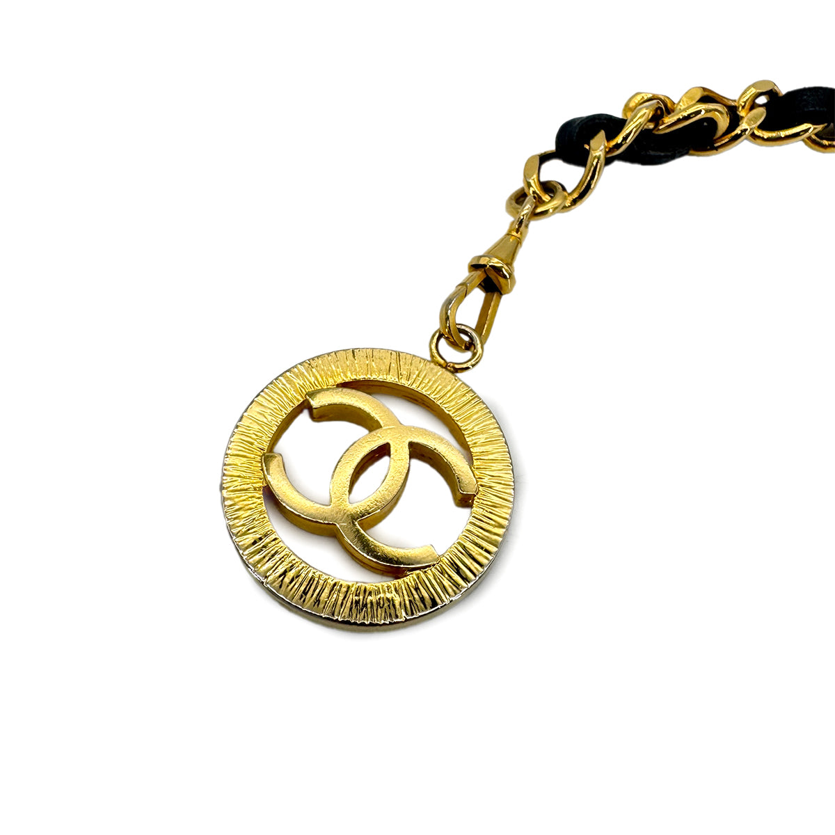 CHANEL VINTAGE CHAIN BELT LEATHER COCOMARK ACCESSORY 90272522