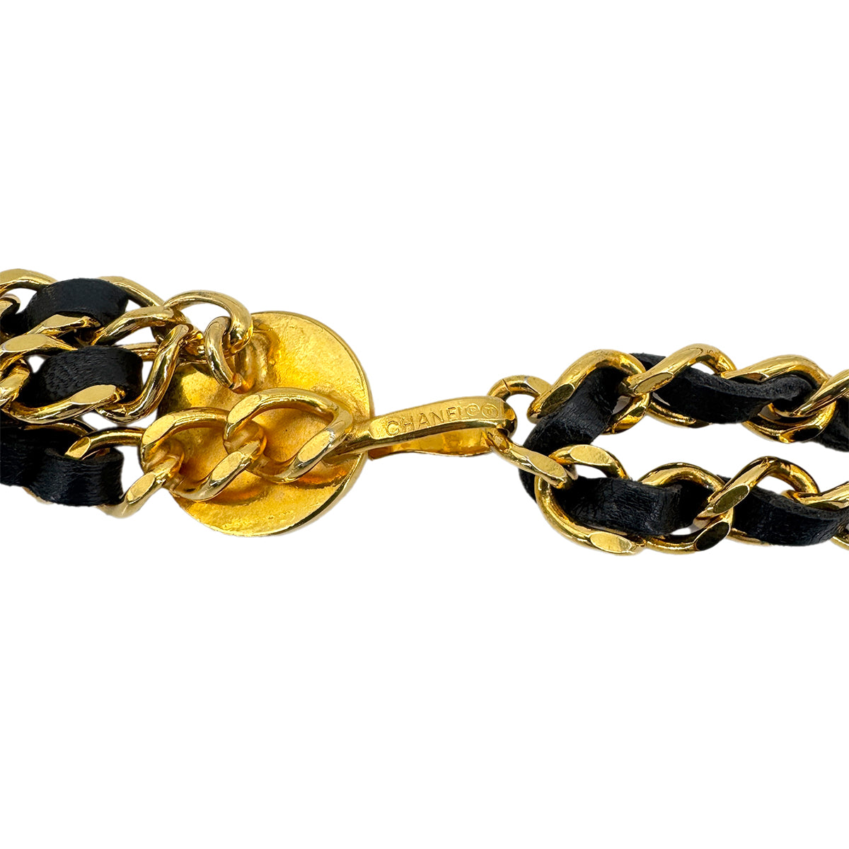 CHANEL VINTAGE CHAIN BELT LEATHER COCOMARK ACCESSORY 90272522