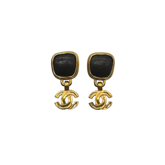 CHANEL VINTAGE EARRINGS COCOMARK GOLD ACCESSORY 97A 90272523