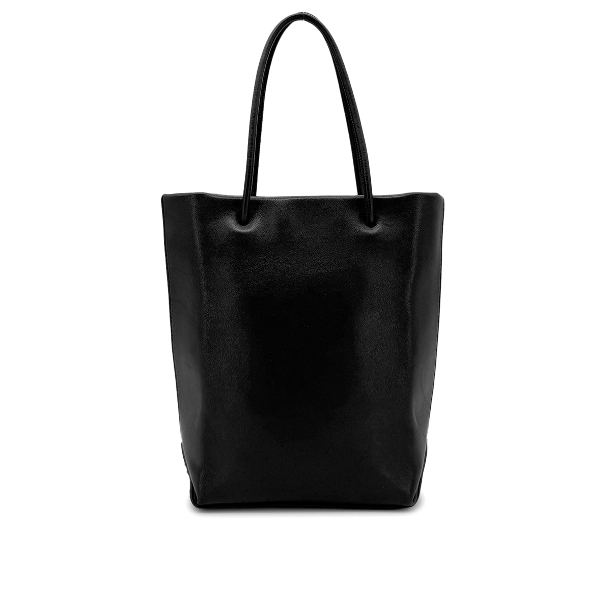 CHANEL VINTAGE ESSENTIAL TOTE BAG BLACK CALF LEATHER 90272526