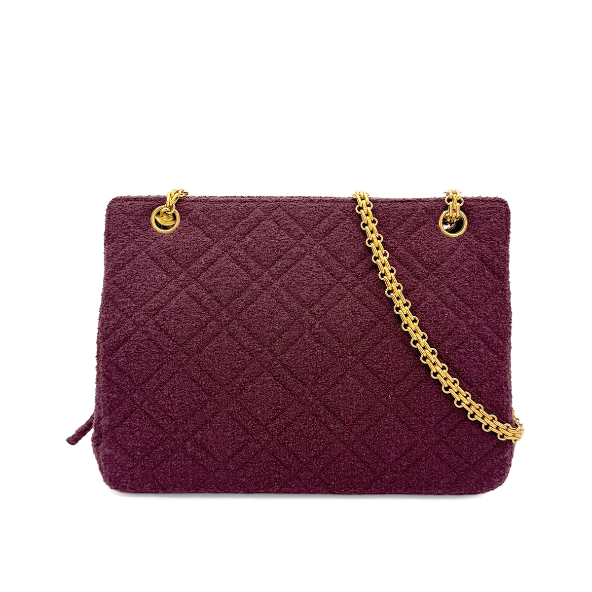 CHANEL VINTAGE CHAIN SHOULDER BAG BORDEAUX TWEED 90272527