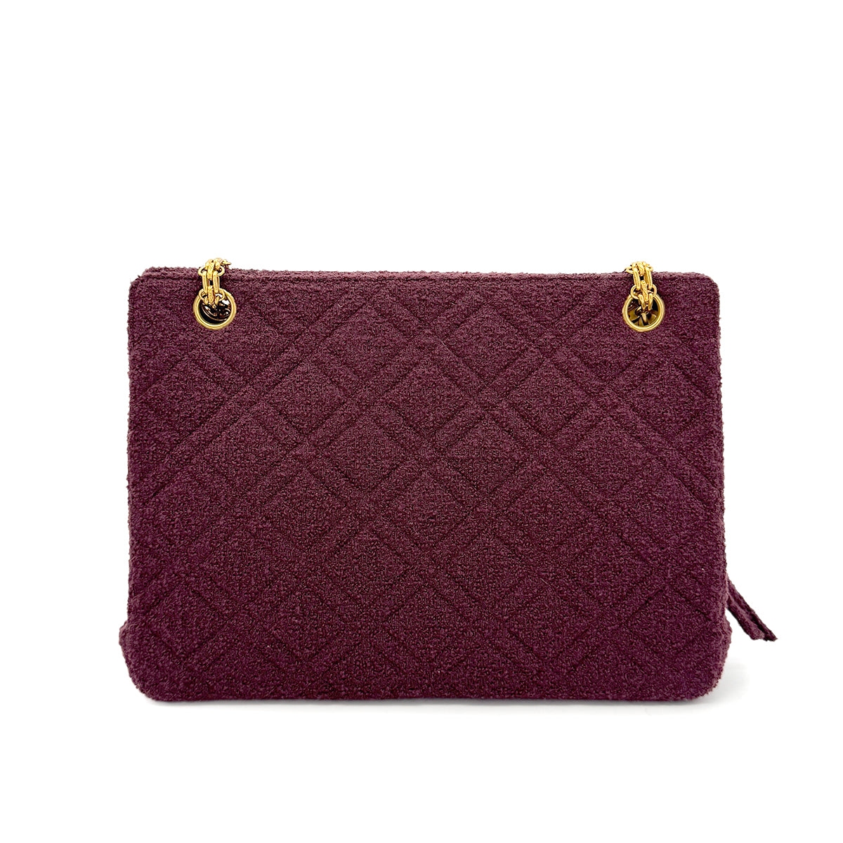 CHANEL VINTAGE CHAIN SHOULDER BAG BORDEAUX TWEED 90272527