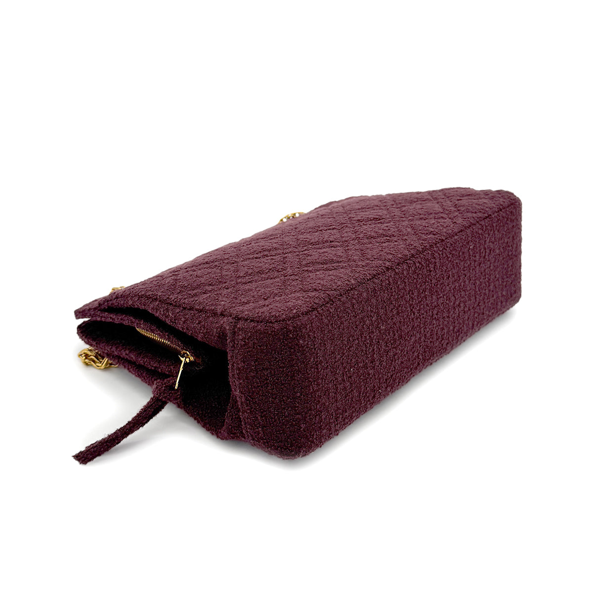 CHANEL VINTAGE CHAIN SHOULDER BAG BORDEAUX TWEED 90272527