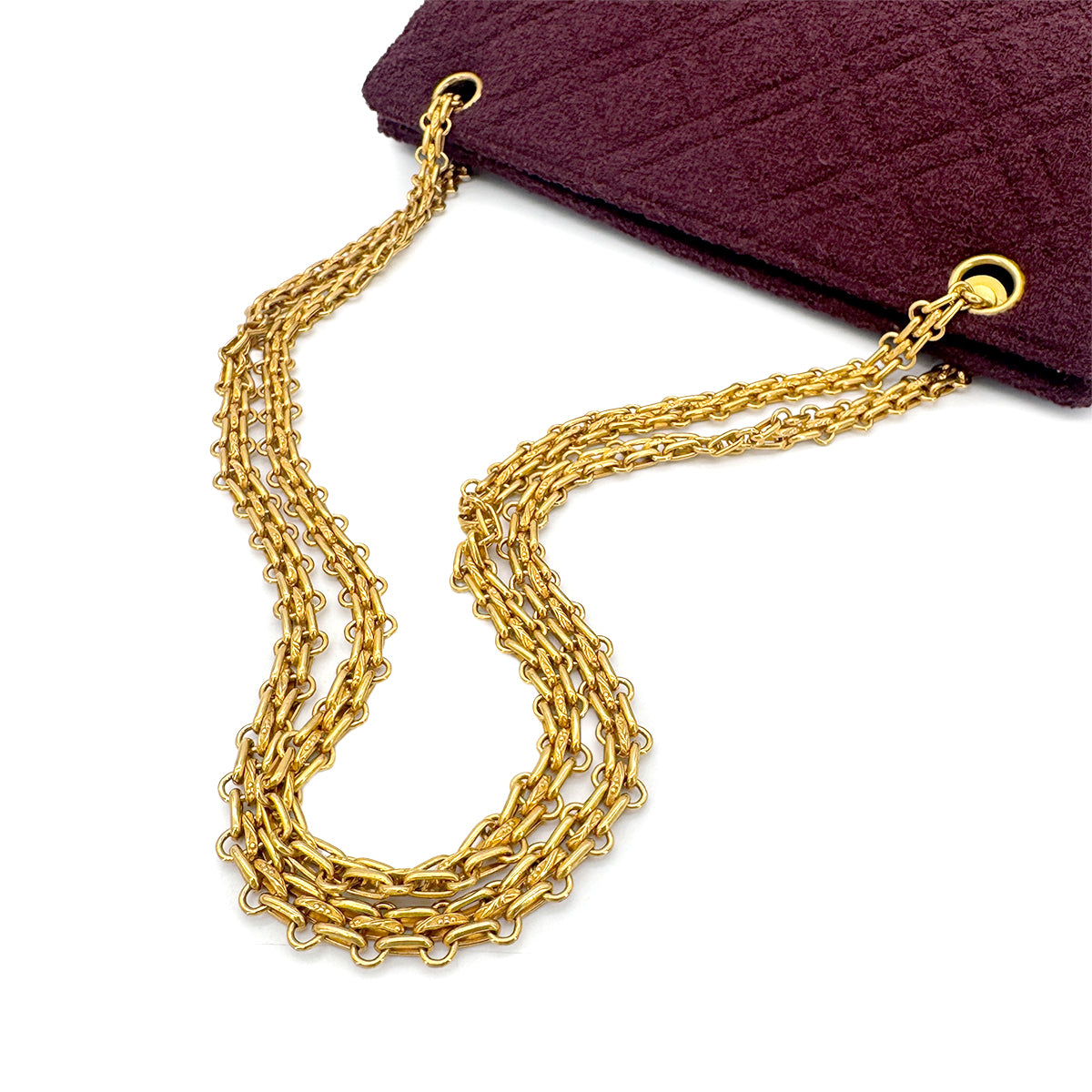 CHANEL VINTAGE CHAIN SHOULDER BAG BORDEAUX TWEED 90272527