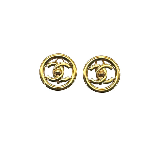 CHANEL VINTAGE EARRINGS TURN LOCK ACCESSORY 97P 90272529