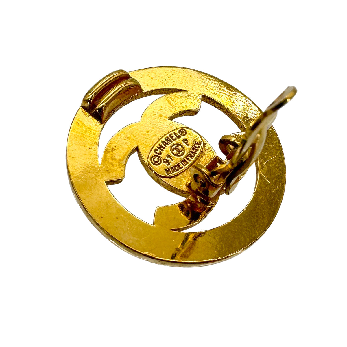 CHANEL VINTAGE EARRINGS TURN LOCK ACCESSORY 97P 90272529
