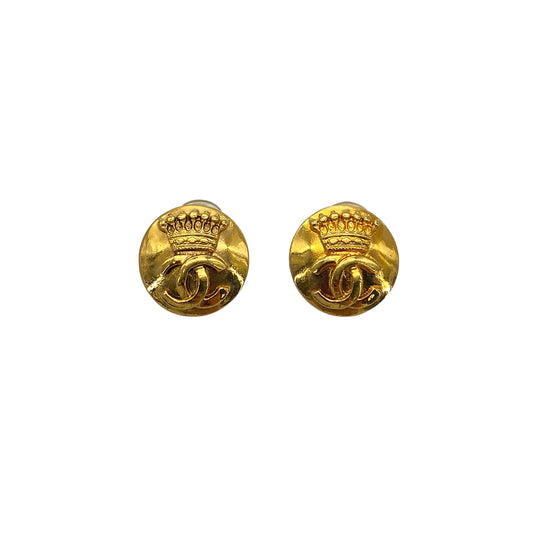 CHANEL VINTAGE EARRINGS COCOMARK ROUND ACCESSORY 96A 90272580