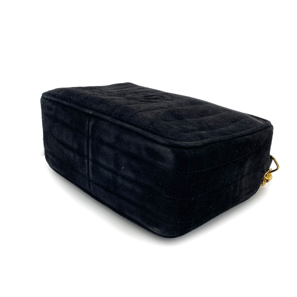 CHANEL VINTAGE MADEMOISELLE CHAIN SHOULDER BAG BLACK SUEDE 90272801