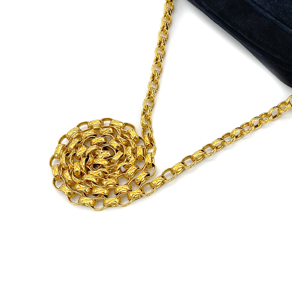 CHANEL VINTAGE MADEMOISELLE CHAIN SHOULDER BAG BLACK SUEDE 90272801