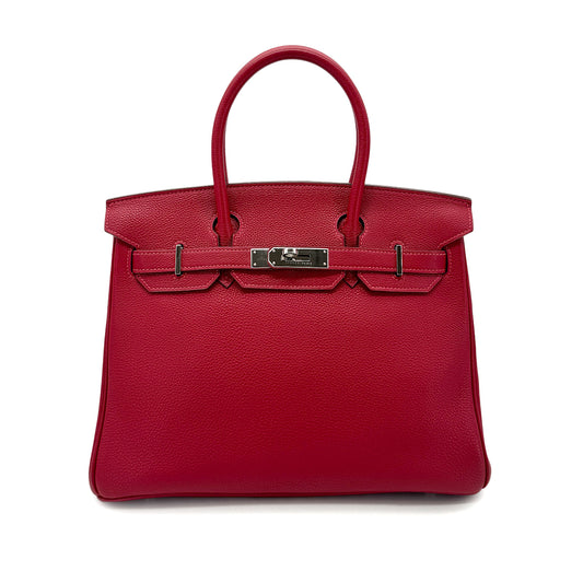 HERMES BIRKIN 30 ROUGE GARANCE TOGO HAND BAG □H SHW 90272806