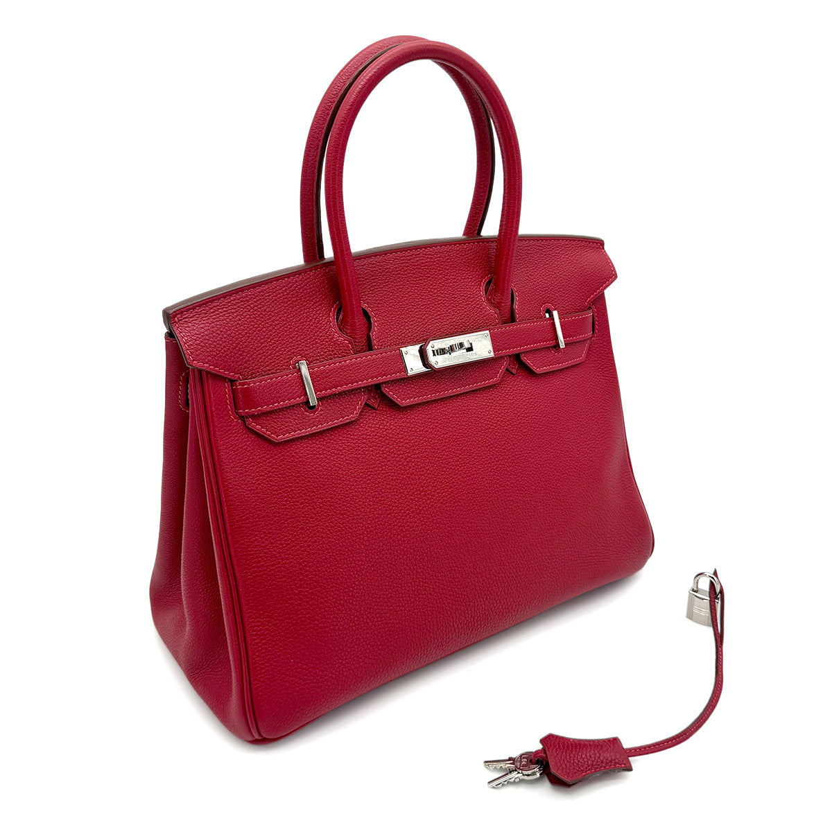 HERMES BIRKIN 30 ROUGE GARANCE TOGO HAND BAG □H SHW 90272806