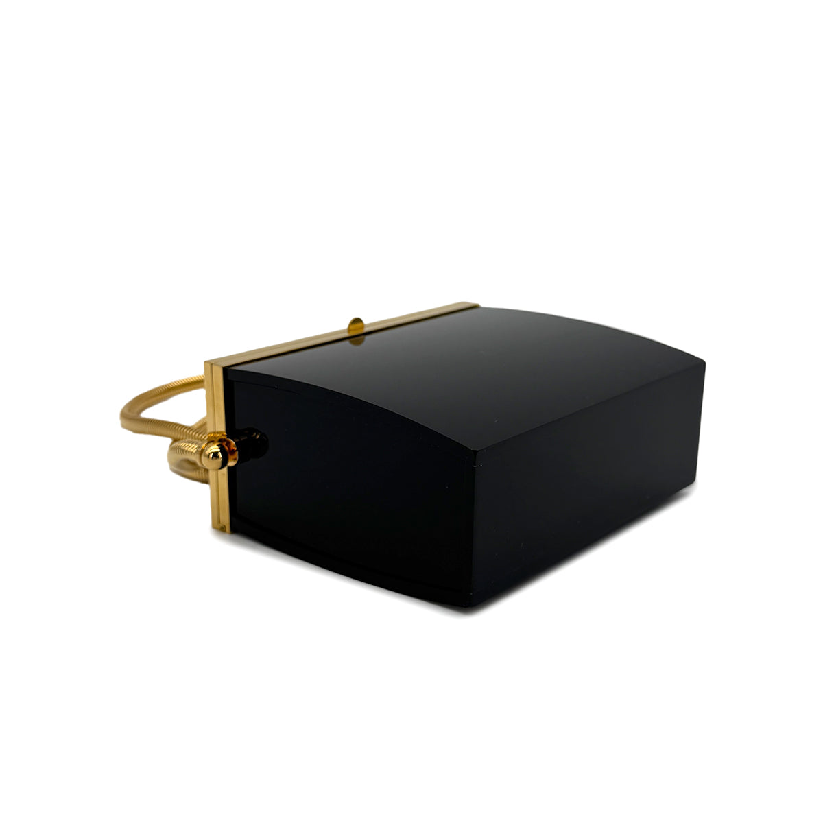 CHANEL VINTAGE MINAUDIERE SNAKE CHAIN SHOULDER VANITY BAG BLACK 97P 90272815