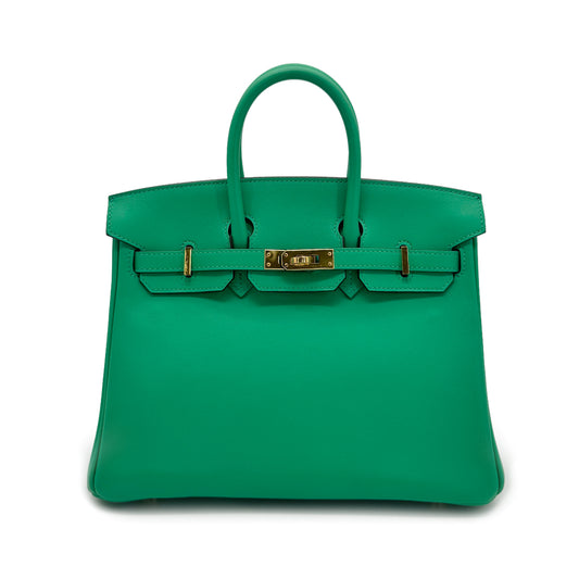 HERMES BIRKIN 25 MINT SWIFT HAND BAG Z GHW 90272816