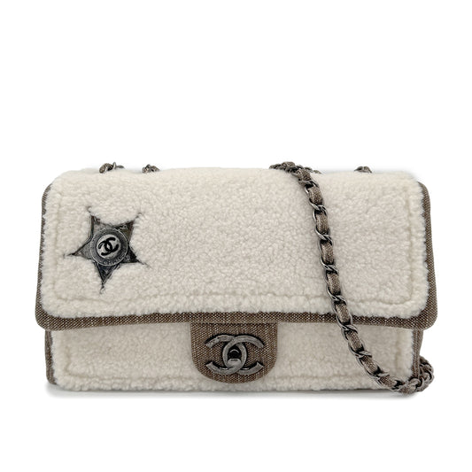 CHANEL PARIDARAS MOUTON CHAIN SHOULDER BAG STAR 90272818