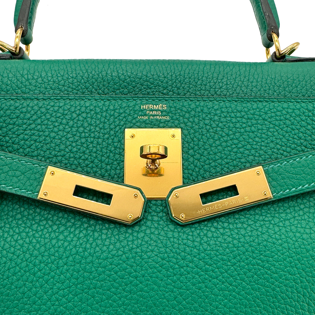 HERMES KELLY 28 RETOURNE VERT VERTIGO TAURILLON CLEMENCE HAND SHOULDER BAG C GHW 90272819