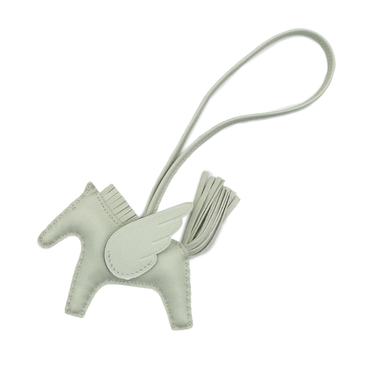 HERMES BAG CHARM RODEO PEGASUS PM VERT FIZZ AGNEAU MILO VEAU SWIFT B 90272827