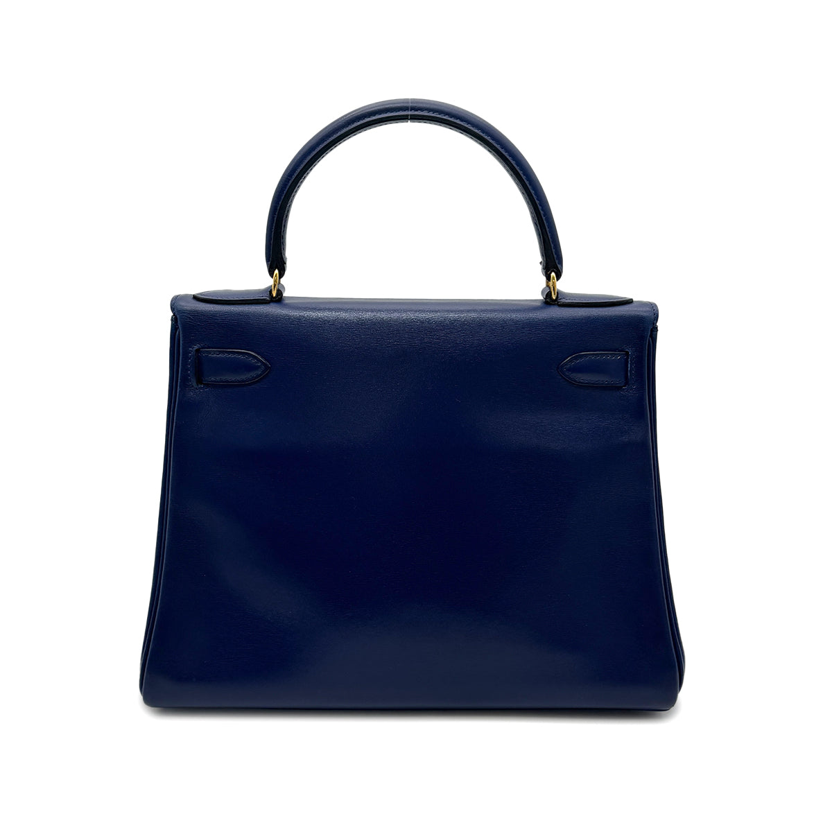 HERMES KELLY 28 RETOURNE BLUE BOX CALF HAND SHOULDER BAG 〇U GHW 90272852