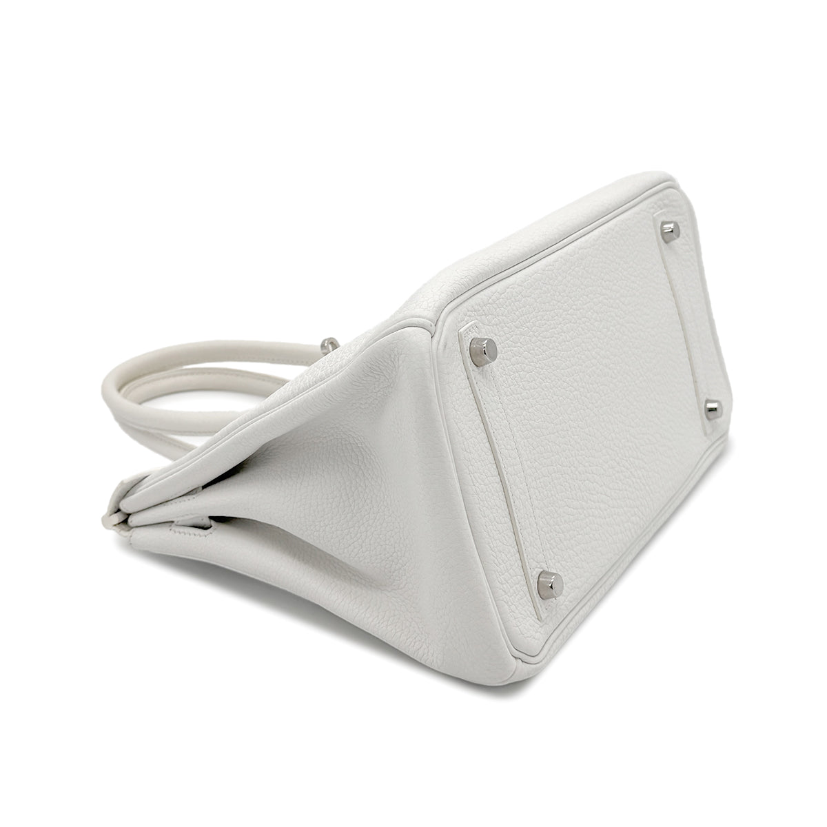 HERMES BIRKIN 30 WHITE TAURILLON CLEMENCE HAND BAG ▢K SHW 90272861