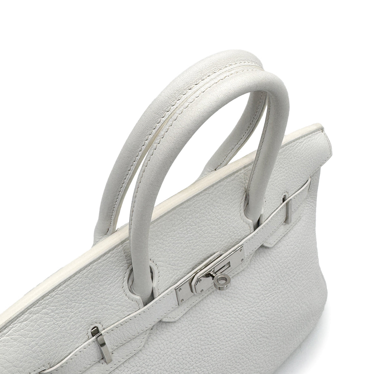 HERMES BIRKIN 30 WHITE TAURILLON CLEMENCE HAND BAG ▢K SHW 90272861