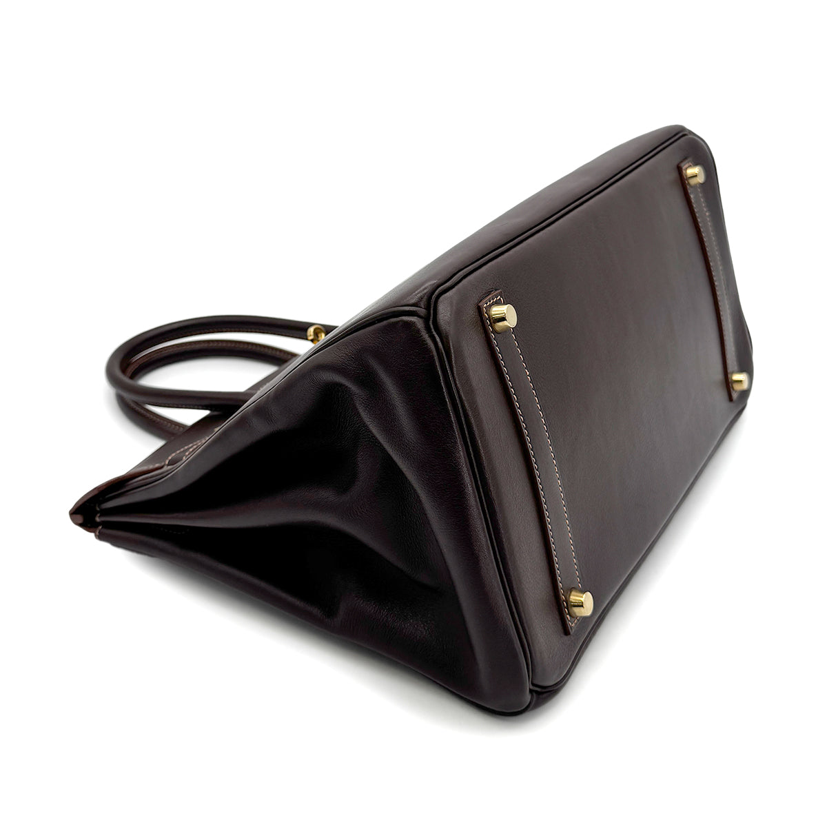 HERMES BIRKIN 35  HAVANE VEAU GULLIVER HAND BAG □B GHW 90272863