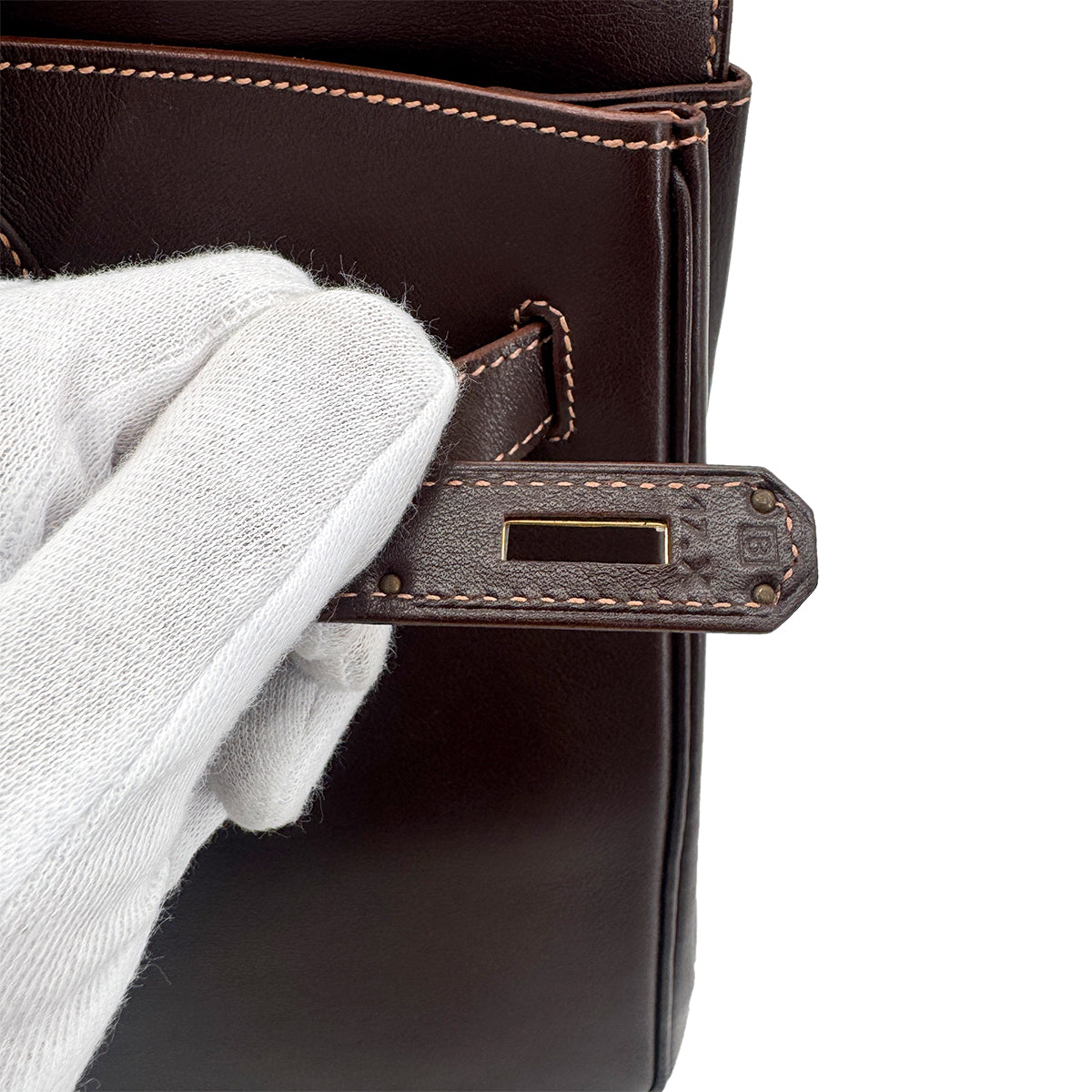 HERMES BIRKIN 35  HAVANE VEAU GULLIVER HAND BAG □B GHW 90272863