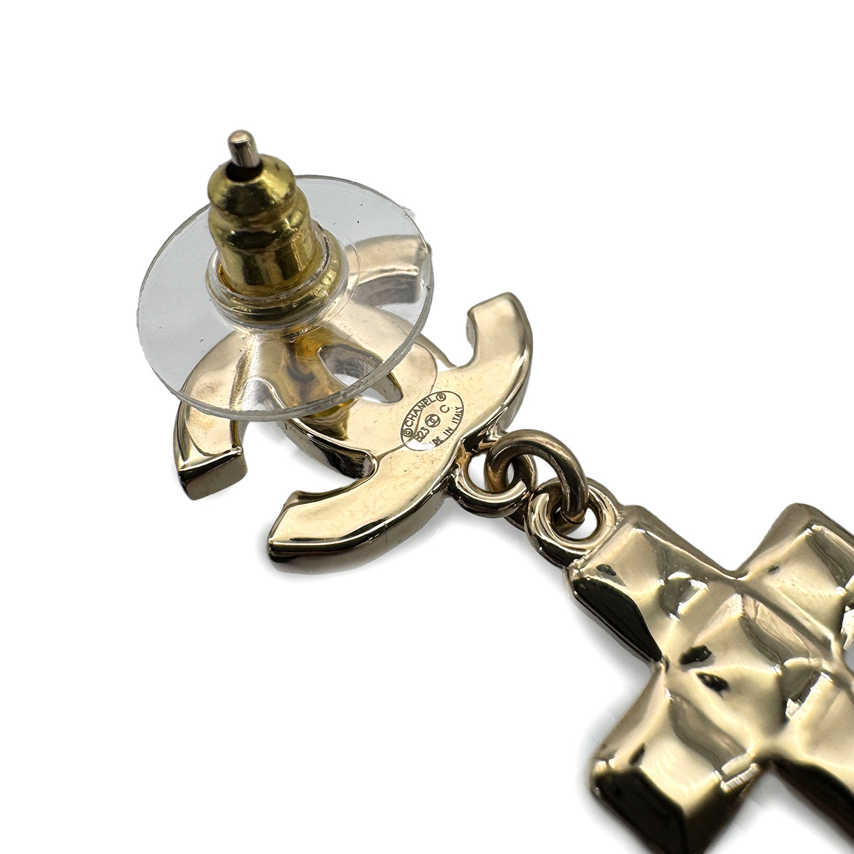 CHANEL EARRINGS COCOMARK STAR CLOVER NO.5 COLOR STONE RHINESTONE SWING ACCESSORY B23C 90272871