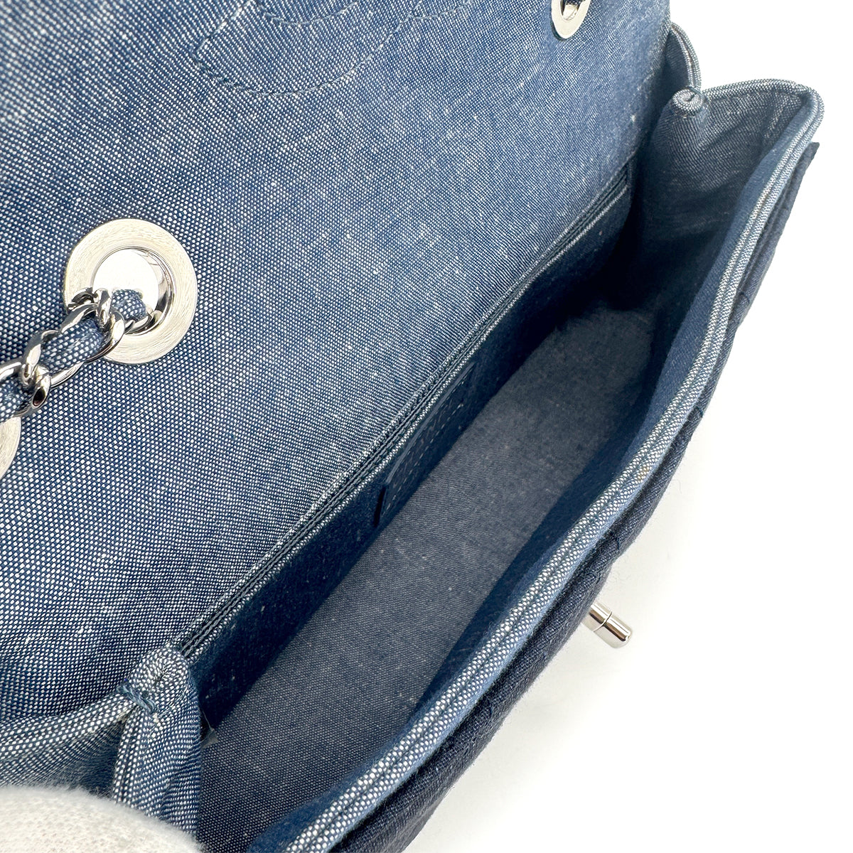 CHANEL MATELASSE CHAIN SHOULDER BAG BLUE DENIM 90272932