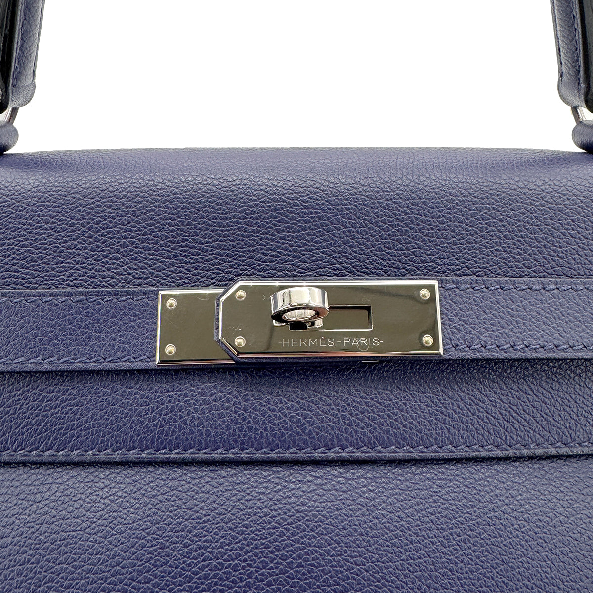HERMES KELLY 32 RETOURNE BLEU ENCRE BLEU ZELLIGE EVERCOLOR HAND SHOULDER BAG D SHW 90272943