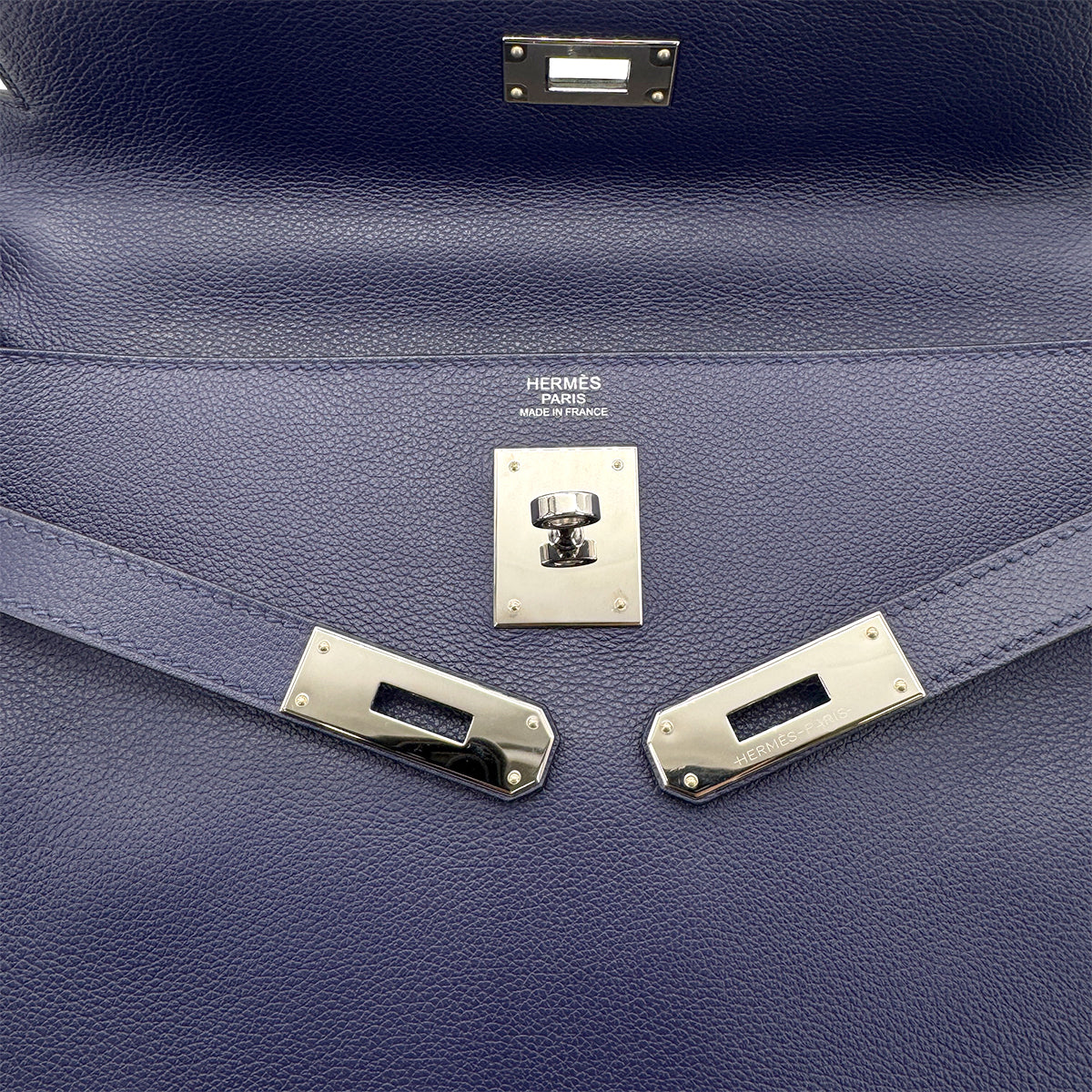 HERMES KELLY 32 RETOURNE BLEU ENCRE BLEU ZELLIGE EVERCOLOR HAND SHOULDER BAG D SHW 90272943