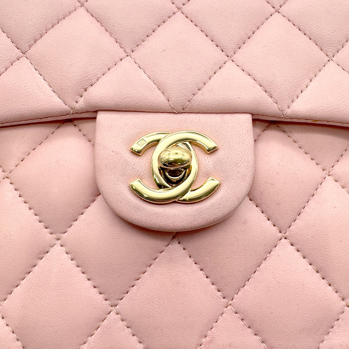 CHANEL VINTAGE MINI SQUARE 17 CHAIN SHOULDER BAG PINK LAMB SKIN 90272953