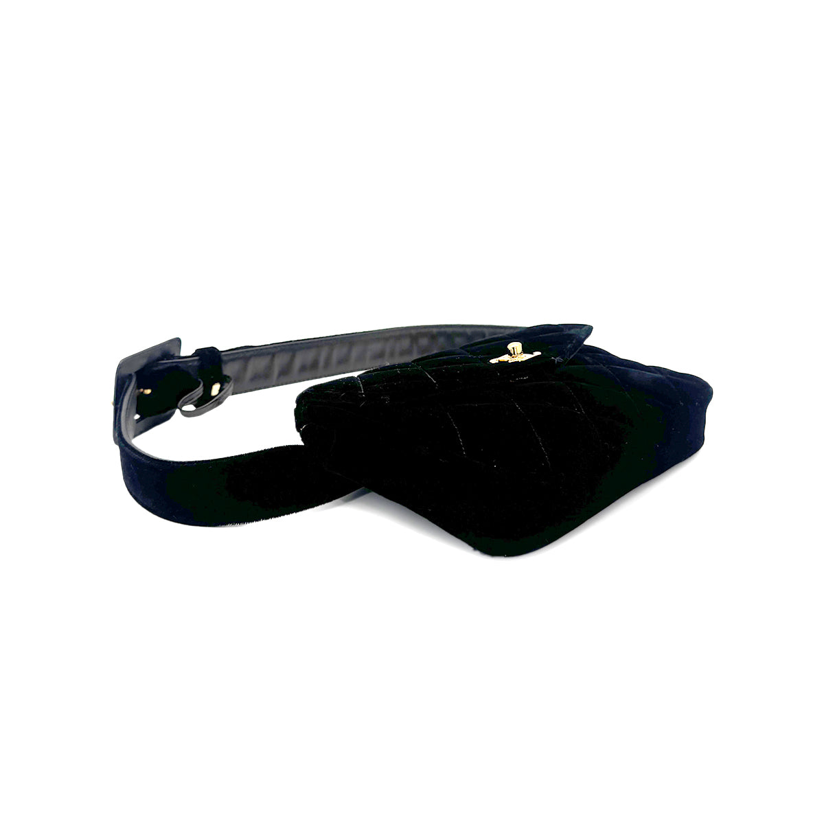 CHANEL VINTAGE COCOMARK VELOUR BELT BAG BLACK 90272955