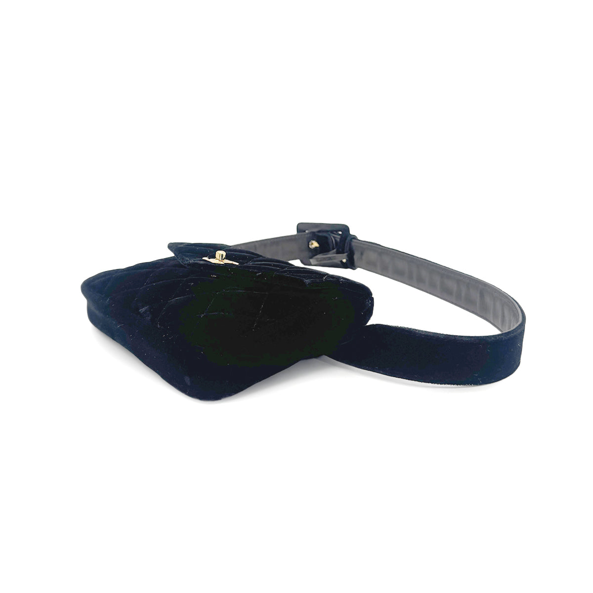 CHANEL VINTAGE COCOMARK VELOUR BELT BAG BLACK 90272955