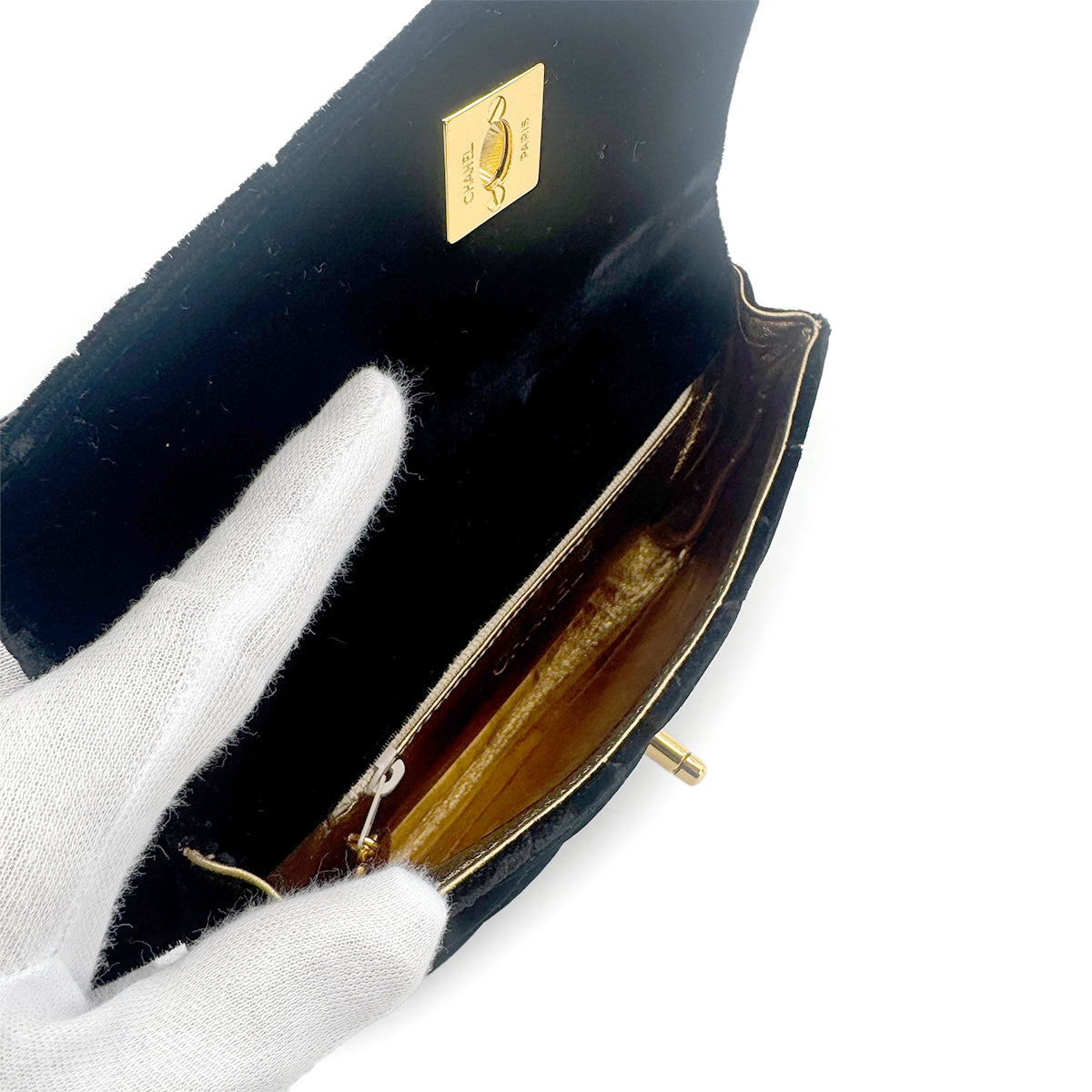 CHANEL VINTAGE COCOMARK VELOUR BELT BAG BLACK 90272955