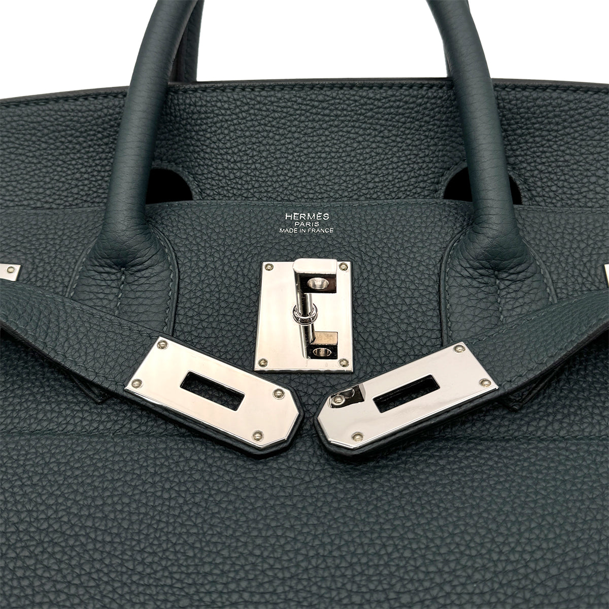 HERMES HAUT A COURROIES 40 VERT CYPRESS TAURILLON CLEMENCE HAND BAG D 90272959