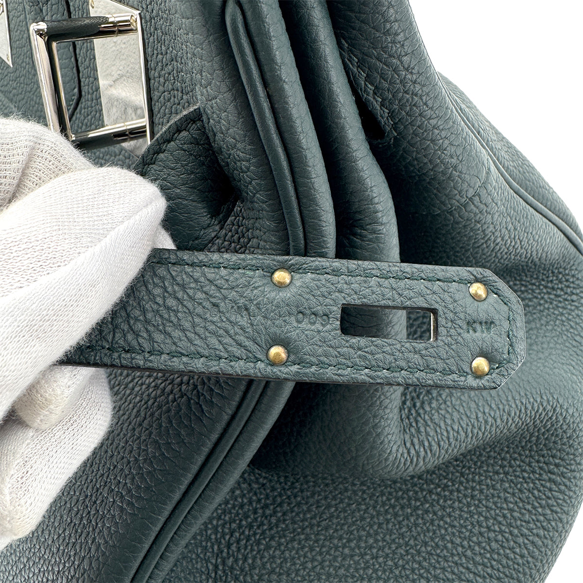 HERMES HAUT A COURROIES 40 VERT CYPRESS TAURILLON CLEMENCE HAND BAG D 90272959