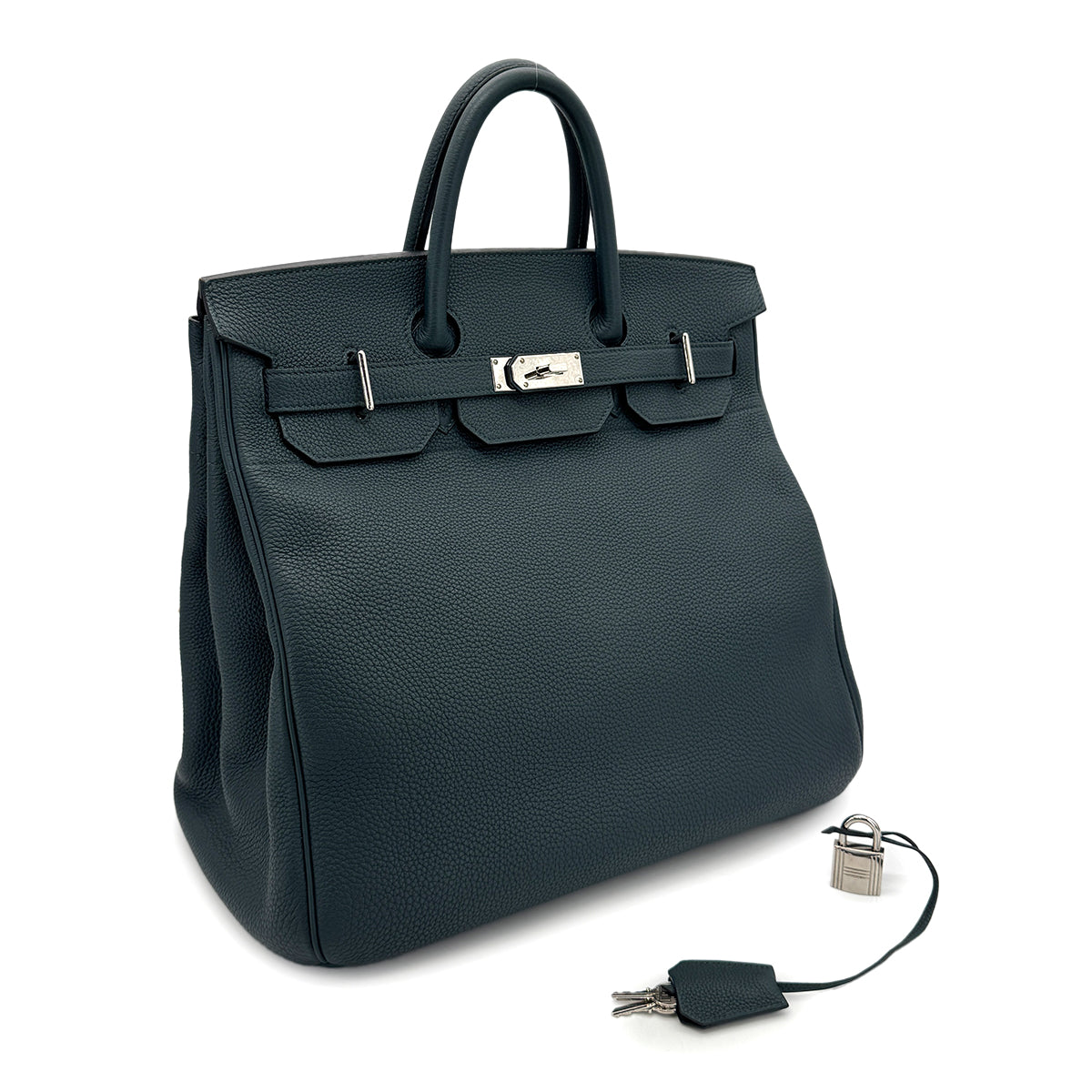 HERMES HAUT A COURROIES 40 VERT CYPRESS TAURILLON CLEMENCE HAND BAG D 90272959