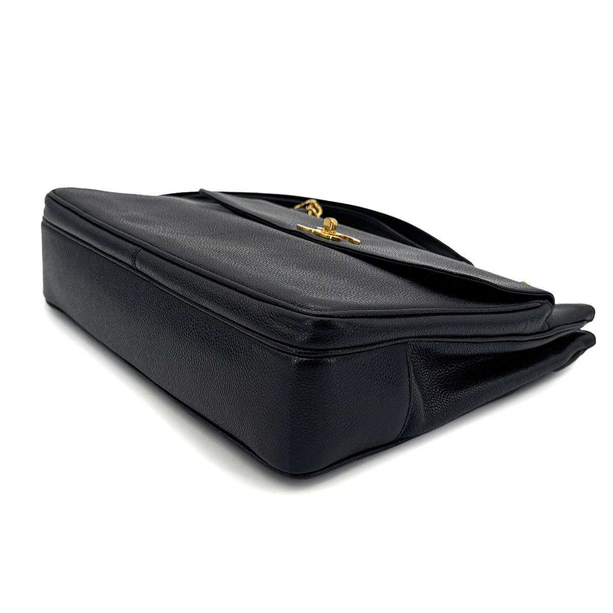 CHANEL VINTAGE CHAIN TOTE BAG BLACK CAVIAR SKIN 90272964