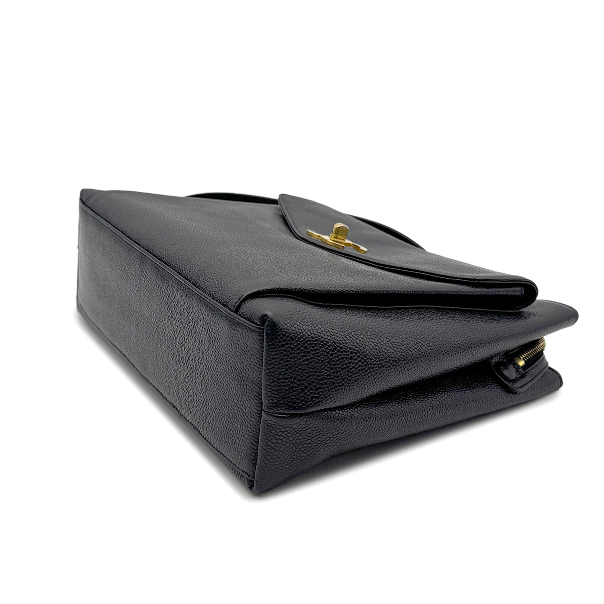 CHANEL VINTAGE CHAIN TOTE BAG BLACK CAVIAR SKIN 90272965