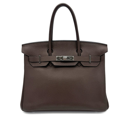 HERMES BIRKIN 30 CAFE TAURILLON CLEMENCE HAND BAG ▢M SHW 90272985