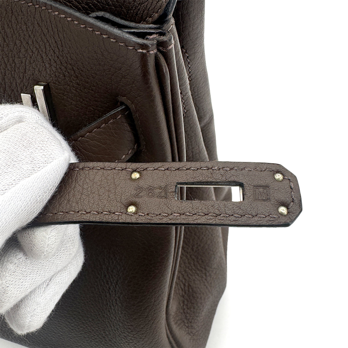 HERMES BIRKIN 30 CAFE TAURILLON CLEMENCE HAND BAG ▢M SHW 90272985