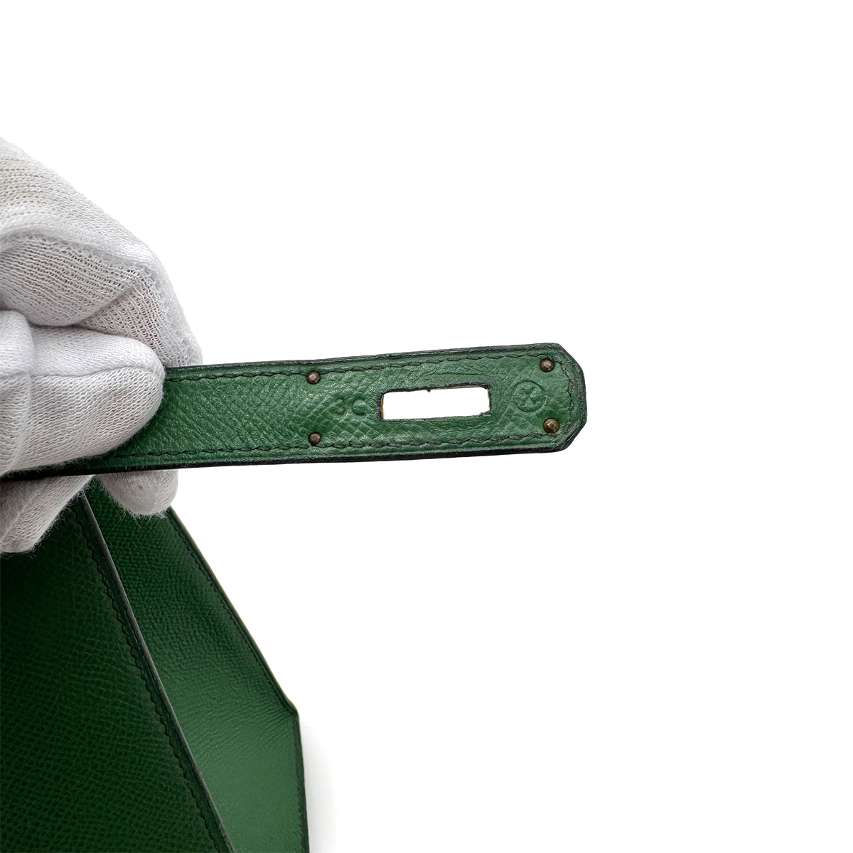 HERMES KELLY 28 SELLIER GREEN COUCHEVEL HAND SHOULDER BAG 〇X GHW 90272987