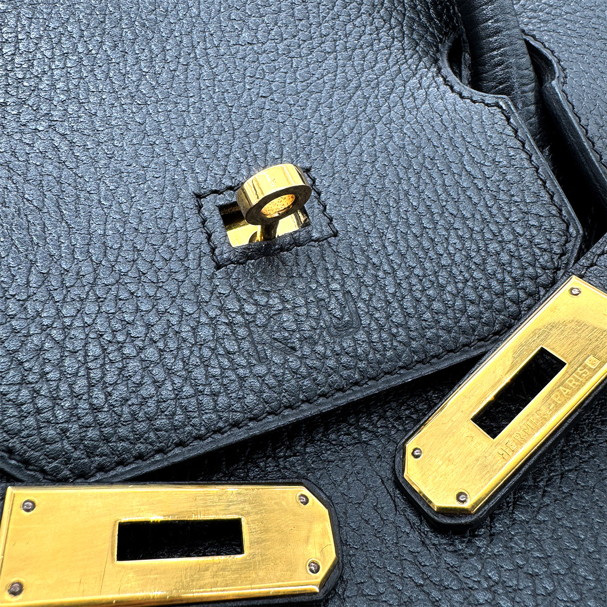 HERMES BIRKIN 40 BLACK ARDENNES HAND BAG □Z GHW 90272991