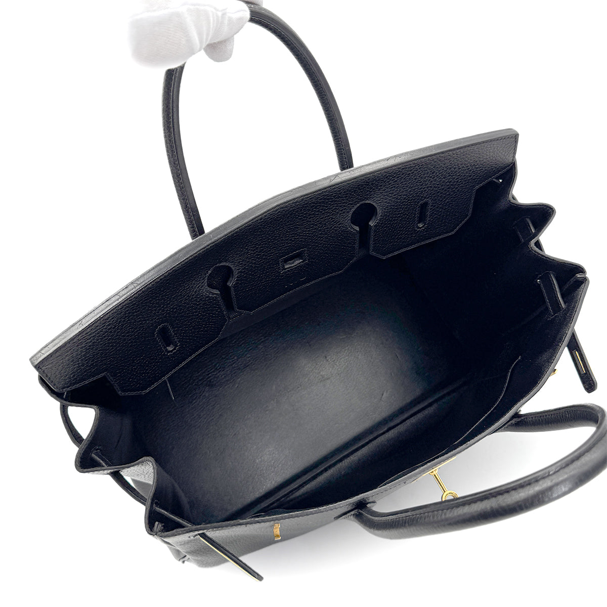 HERMES BIRKIN 40 BLACK ARDENNES HAND BAG □Z GHW 90272991
