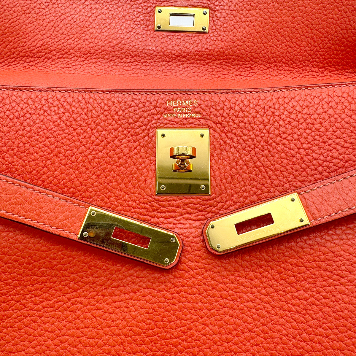 HERMES KELLY 35 RETOURNE ROUGE PIVOINE TAURILLON CLEMENCE HAND SHOULDER BAG □R GHW 90272995