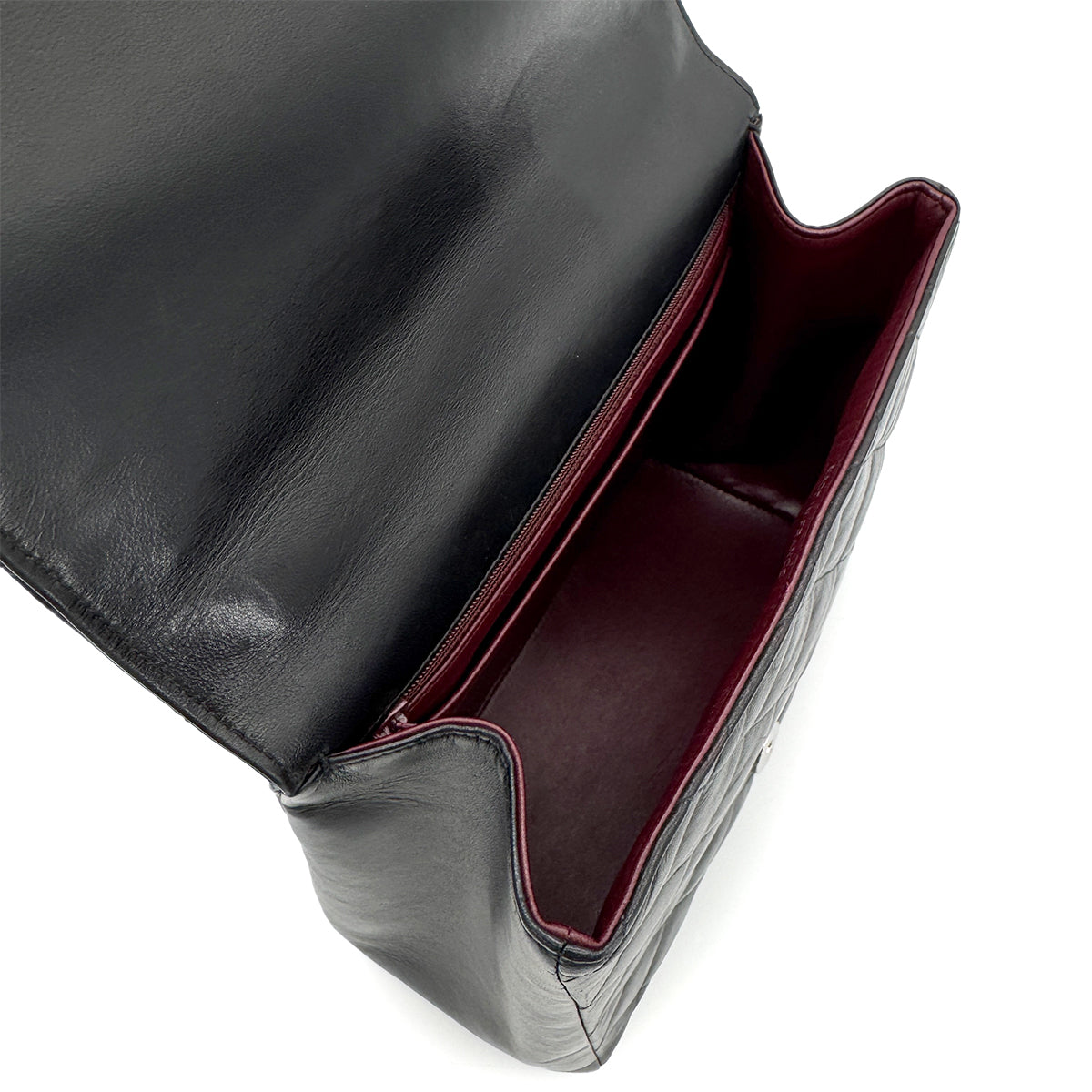 CHANEL VINTAGE MATELASSE CHAIN HAND BAG BLACK LAMB SKIN 90273004