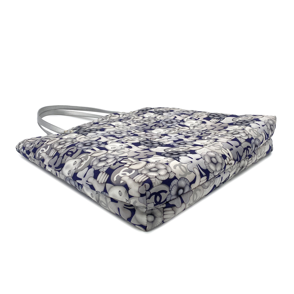 CHANEL CHOUPETTE CAT PRINT TOTE BAG GRAY 90273008