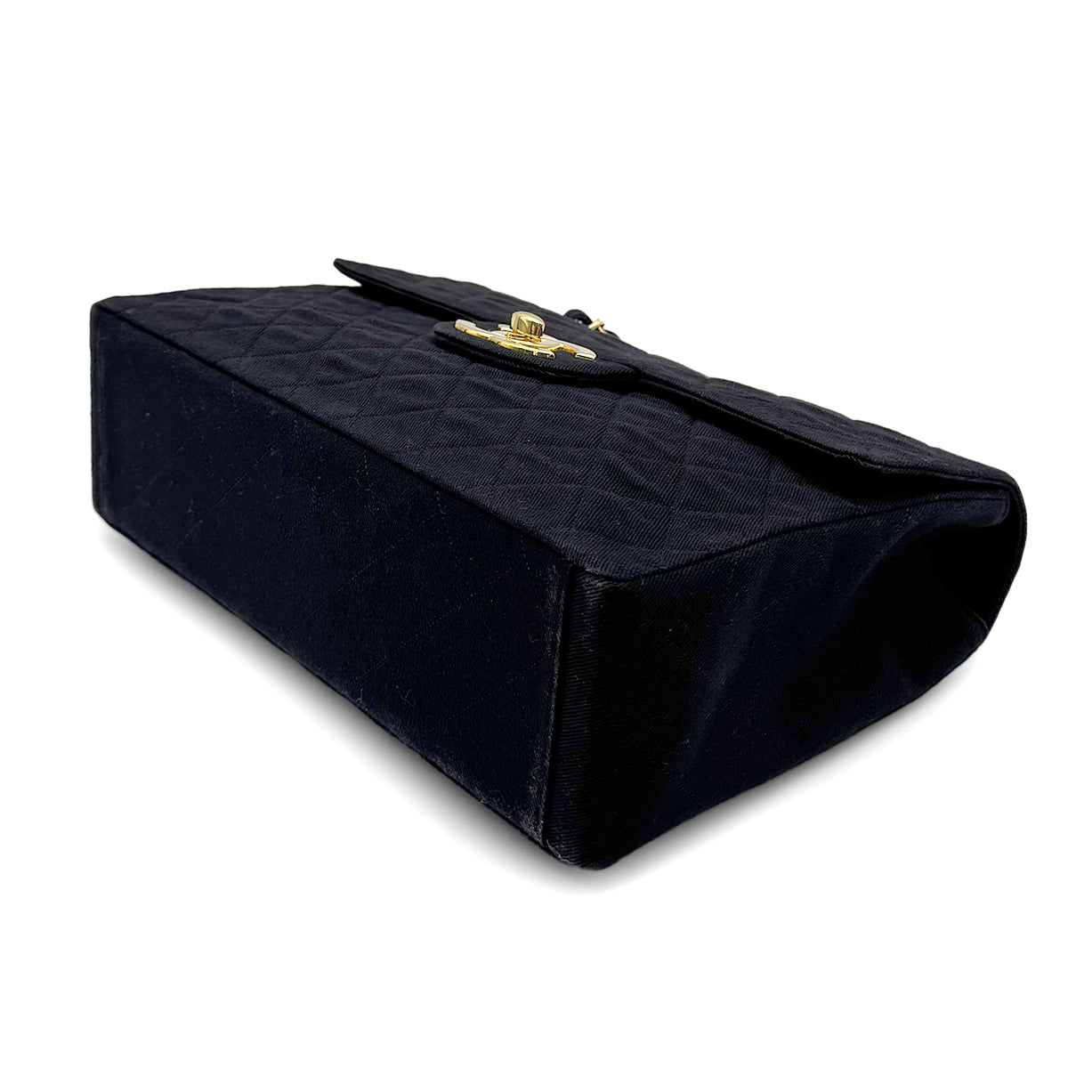 CHANEL VINTAGE MAXI MATELASSE 34 CHAIN SHOULDER BAG BLACK CANVAS 90273061