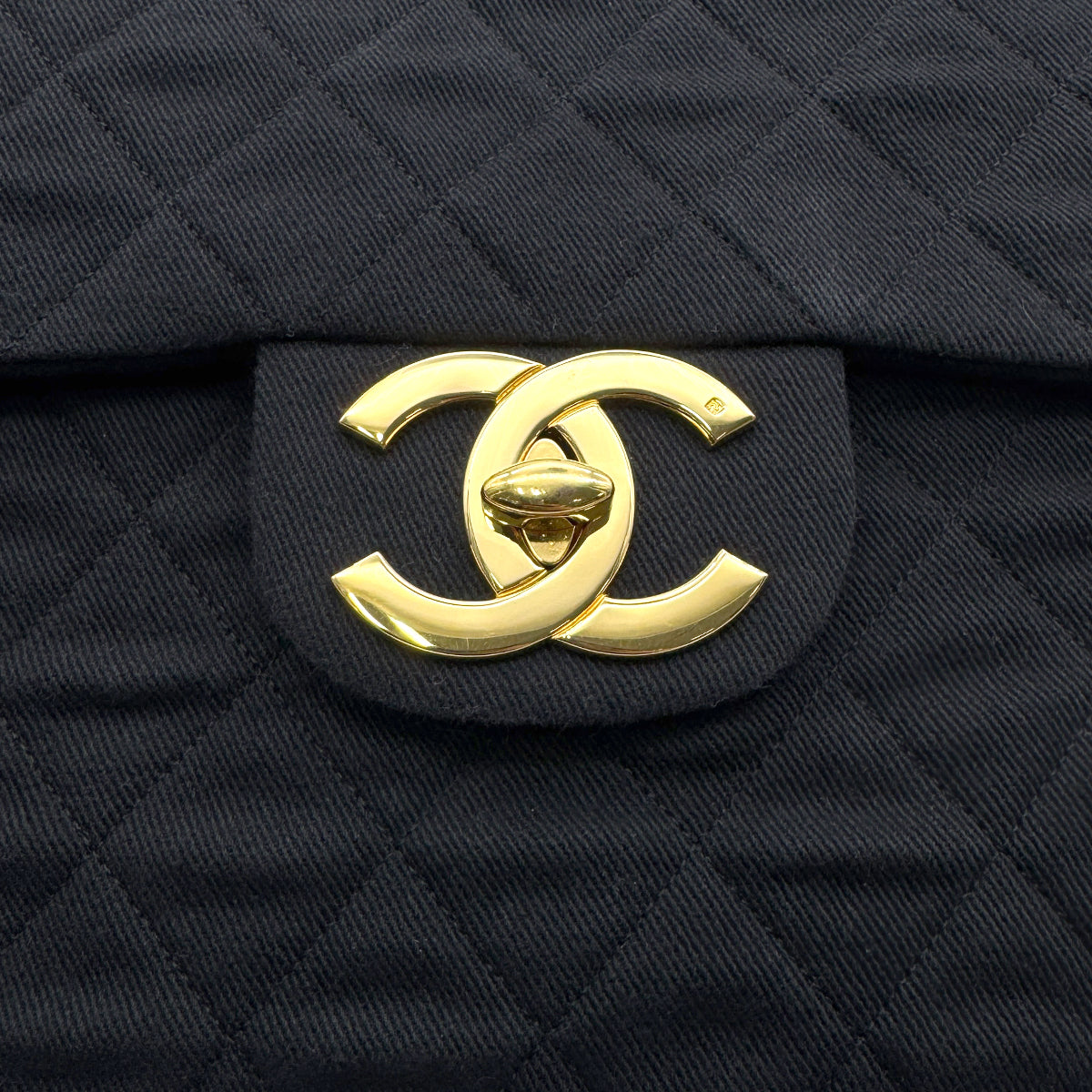 CHANEL VINTAGE MAXI MATELASSE 34 CHAIN SHOULDER BAG BLACK CANVAS 90273061